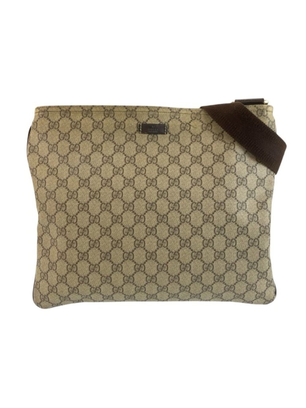 Gucci Beige Brown GG Supreme Canvas Shoulder Bag
